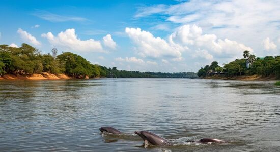 Kratie Dolphins on Mekong Rive